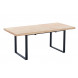 MATIKA - Tavolo da pranzo allungabile in legno chiaro e acciaio nero L180
