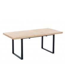 MATIKA - Mesa de comedor extensible de madera clara y acero