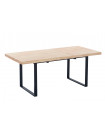 MATIKA - Table repas extensible bois clair et acier noir L180