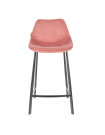 FRANKY 65 - Chaise de comptoir en velours rose