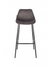 FRANKY 80 - Grey velvet bar stool