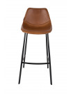 FRANKY 80 - Chaise de bar aspect cuir marron