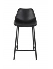 FRANKY 65 - Chaise de comptoir aspect cuir noir
