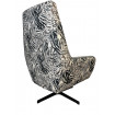 JUNGLE - Zweifarbiger Sessel aus bedrucktem Stoff und grauem Samt