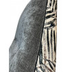 JUNGLE - Sillón bicolor de tela estampada y terciopelo gris