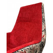 JUNGLE - Sillón bicolor de tela estampada y terciopelo rojo