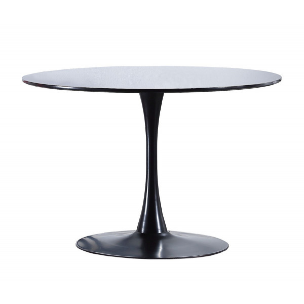SPACIALE - Round Wood and Black Steel Table D110