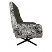 JUNGLE - Two-tone lounge chair with printed fabric and grey velvet