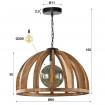 Lámpara colgante de cúpula de madera