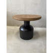 Table basse bois et acier ronde noir D60