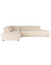 FAT FREDDY - Grande divano angolare sinistro in velluto crema