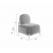 POLLY - Original armchair in grey fabric