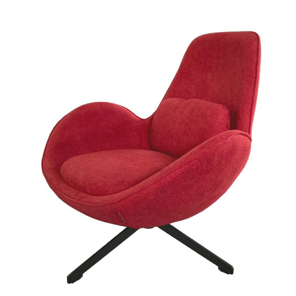Fauteuil velours Space rouge
