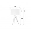 White Tripod table lamp size