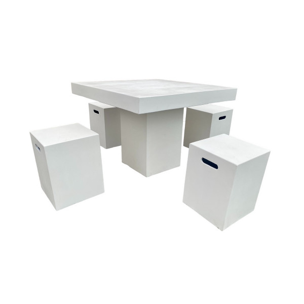 BETON - White concrete dining set