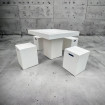 BETON - White concrete dining set