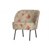 VOGUE - Beige floral velvet armchair