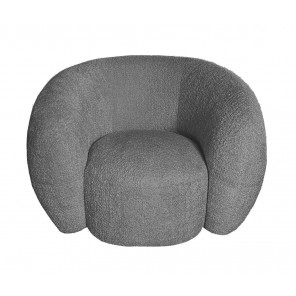 MOON - Armchair in grey Teddy fabric