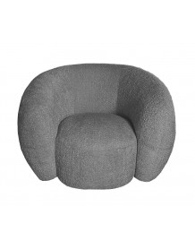 MOON - Sessel aus grauem Bouclé-Stoff