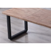 MATIKA - Mesa de comedor extensible de madera y acero