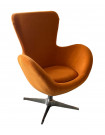 COCOON - Fauteuil design en velours orange