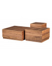 PIM - Set aus 3 quadratischen Couchtischen aus Holz mit Walnuss-Finish