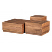 PIM - Lote de 3 mesas de centro cuadradas de madera nogal