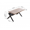 MATIKA - Tavolino rialzato in legno e acciaio bianco L120