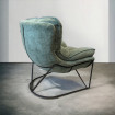 EASY - Armchair in green velvet