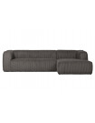 BEAN - Right corner sofa 5 seats grey velvet L305