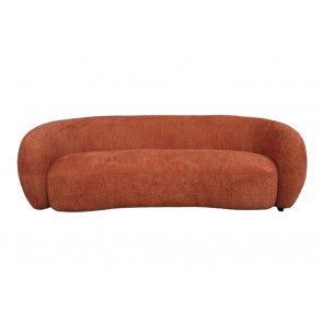 MOON - 3-Sitzer-Sofa aus orangefarbenem Bouclé-Stoff