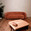 MOON - 3-Sitzer-Sofa aus orangefarbenem Bouclé-Stoff