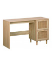 JAVA - Schreibtisch aus Holz und Rattan