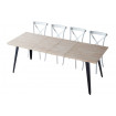 ROBLE - Extendable oak and black steel dining table