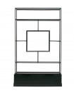 FONS -High storage cabinet in black metal and wood