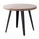 MATIKA - Mesa de comedor redonda extensible para 6 en madera y acero negro