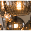 SMOCKY - Lámpara colgante con 4 globos de cristal ahumado