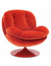 MEMENTO - Red velvet swivel armchair