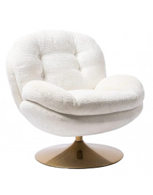 MEMENTO - Rotating armchair in khaki velvet