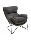 EASY - Sessel aus grauem Samt