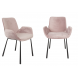 BRIT - Set of 2 pink velvet dining chairs