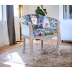 ESPERANZA - Bergère armchair in baroque blue velvet