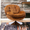 MEMENTO - Rotating armchair in rust velvet