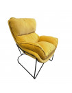 EASY - Armchair in yellow velvet