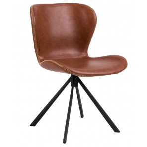 OMG - Dining chair in brown leather aspect