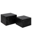 CUBIC - Black marble-look square table set