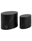 OVAL - Set di tavoli in marmo nero