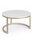 BUBBLE - Round tables in steel and white marble