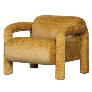 LENNY - Beige design armchair in velvet