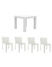 JUT - Ensemble table et 4 chaises blanches